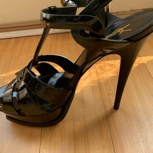 Saint Laurent Black Shiny Heels